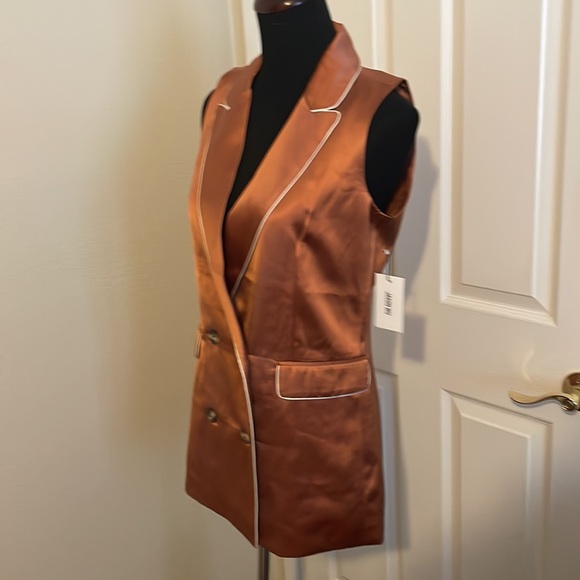 New Jason Wu Long Double Breasted Satin Style Fashion Vest - Picture 14 of 15